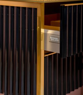 Тумба под раковину Armadi Art Monaco 80см чёрный/золото 867-080-BG